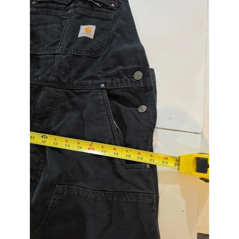 Carhartt 104031 Insulated Bib Overalls Men M Regular Black Quilt Lined Work Pant